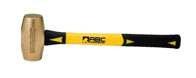 ABC Hammers 5 lbs Brass Hammer with 14 in Fiberglass Handle - ABC ABC5BF ABC Hammers