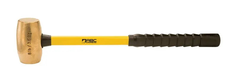 ABC Hammers 8 lbs Brass Hammer with 24 in Fiberglass Handle - ABC ABC8BFBS ABC Hammers