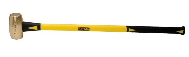 ABC Hammers 8 lbs Brass Hammer with 33 in Fiberglass Handle - ABC ABC8BF ABC Hammers