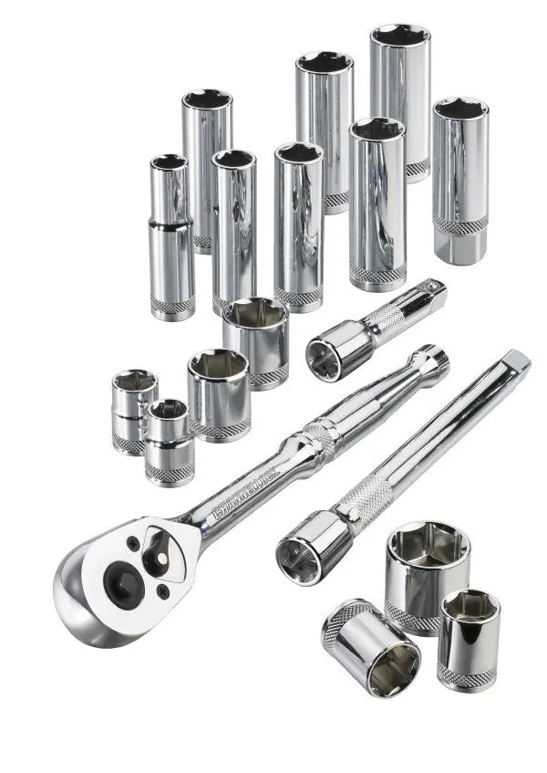 Channellock Set of 18 3/8 in Drive SAE Socket with Metal Box - CL 38181 Socket Set Channellock