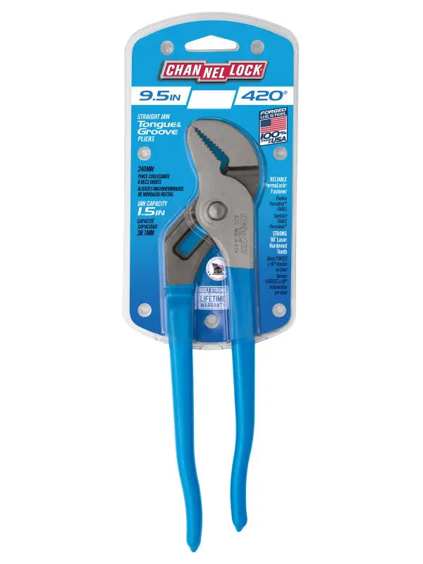 Channellock Straight Jaw Tongue and Groove Plier, 9.5 in - CL 420 Channellock
