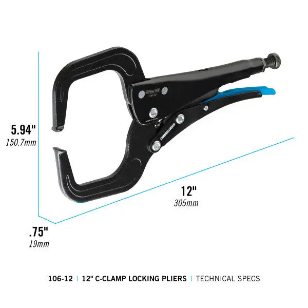 Channellock C-Clamp Locking Plier, 11.23 in - CL 106-12 Channellock