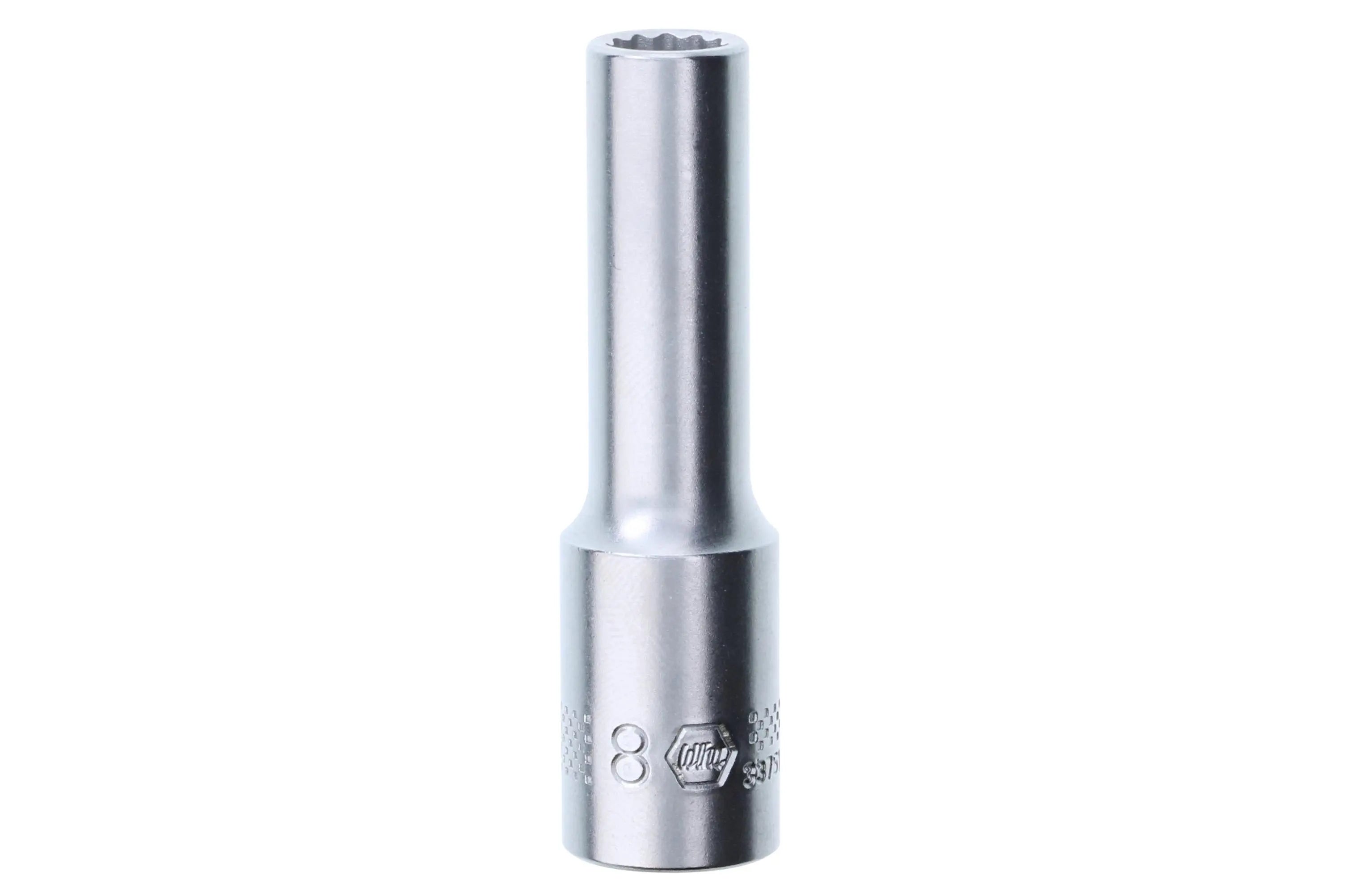 Wiha 33751, 3/8" Drive Deep Socket, 12 Point, 8.0mm Wiha