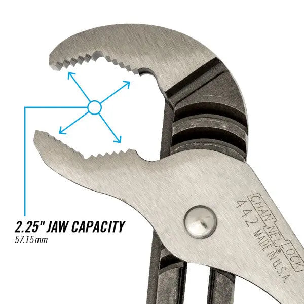 Channellock V-Jaw Tongue and Groove Plier, 12 in - CL 442 Channellock