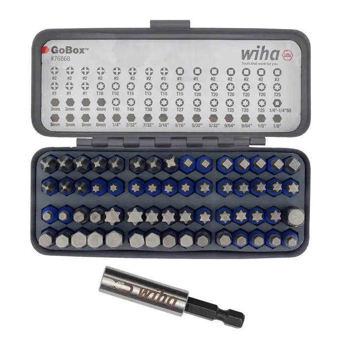 Wiha 61 Piece GoBox TerminatorBlue Impact Bit Set - 76868 Wiha