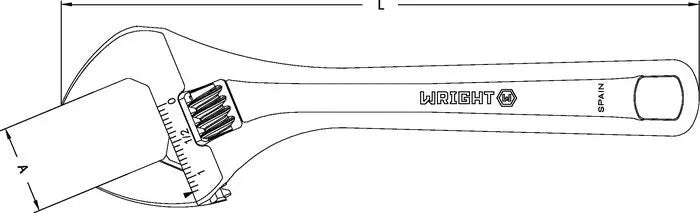Wright Tool Chrome Adjustable Wrench Maximum Capacity 3 in - WT 9AC30 Wrench Wright Tool