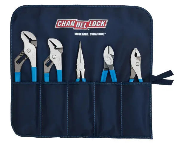 Channellock Set of 5 Professional Pliers with Tool Roll - CL TOOL ROLL-3 Plier Set Channellock