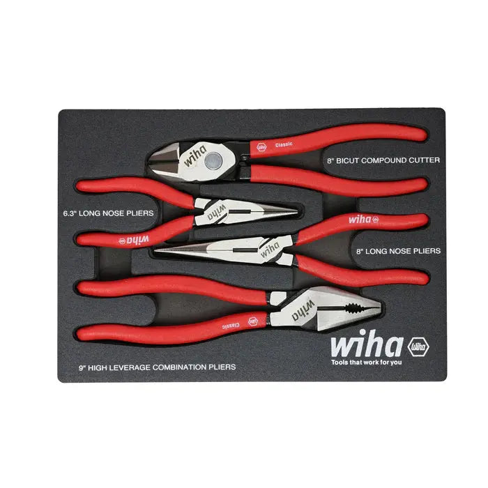 Wiha 34681, 4 Pc. Pliers & Cutters Tray Foam Set Wiha