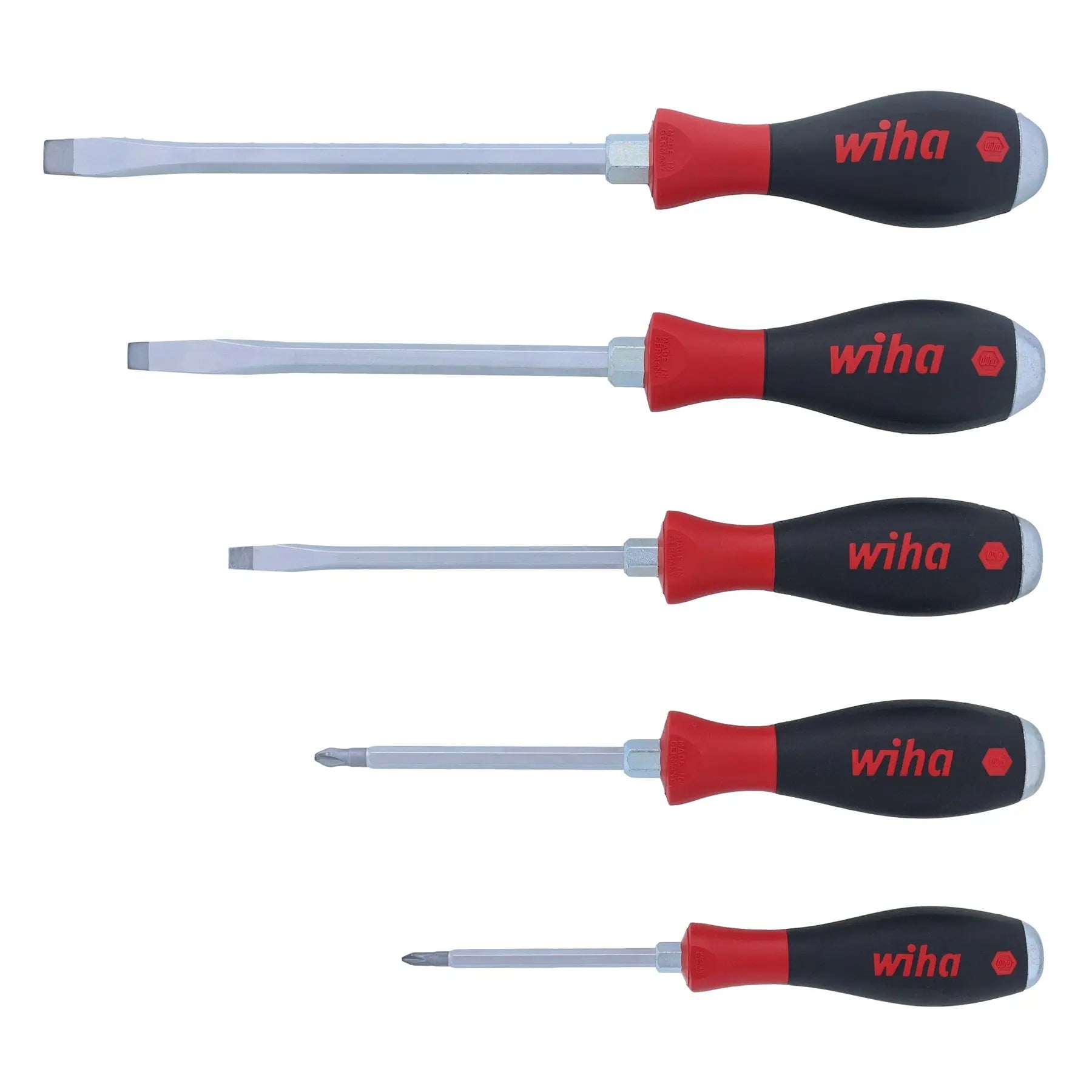 Wiha Set of 5 SoftFinish Extra Heavy Duty Slotted and Phillips Screwdriver - WI 53095 Wiha