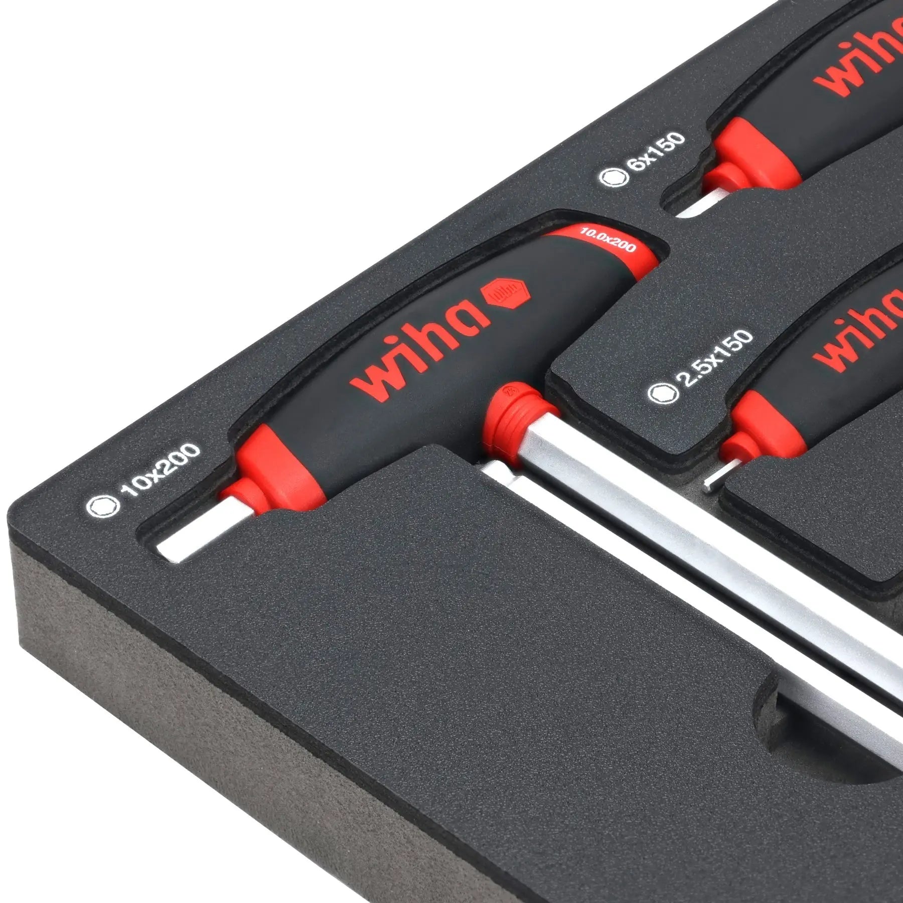 Wiha Set of 8 SoftGrip Metric Dual Hexagon Drive T-Handles with Tray - WI 54079 Wiha