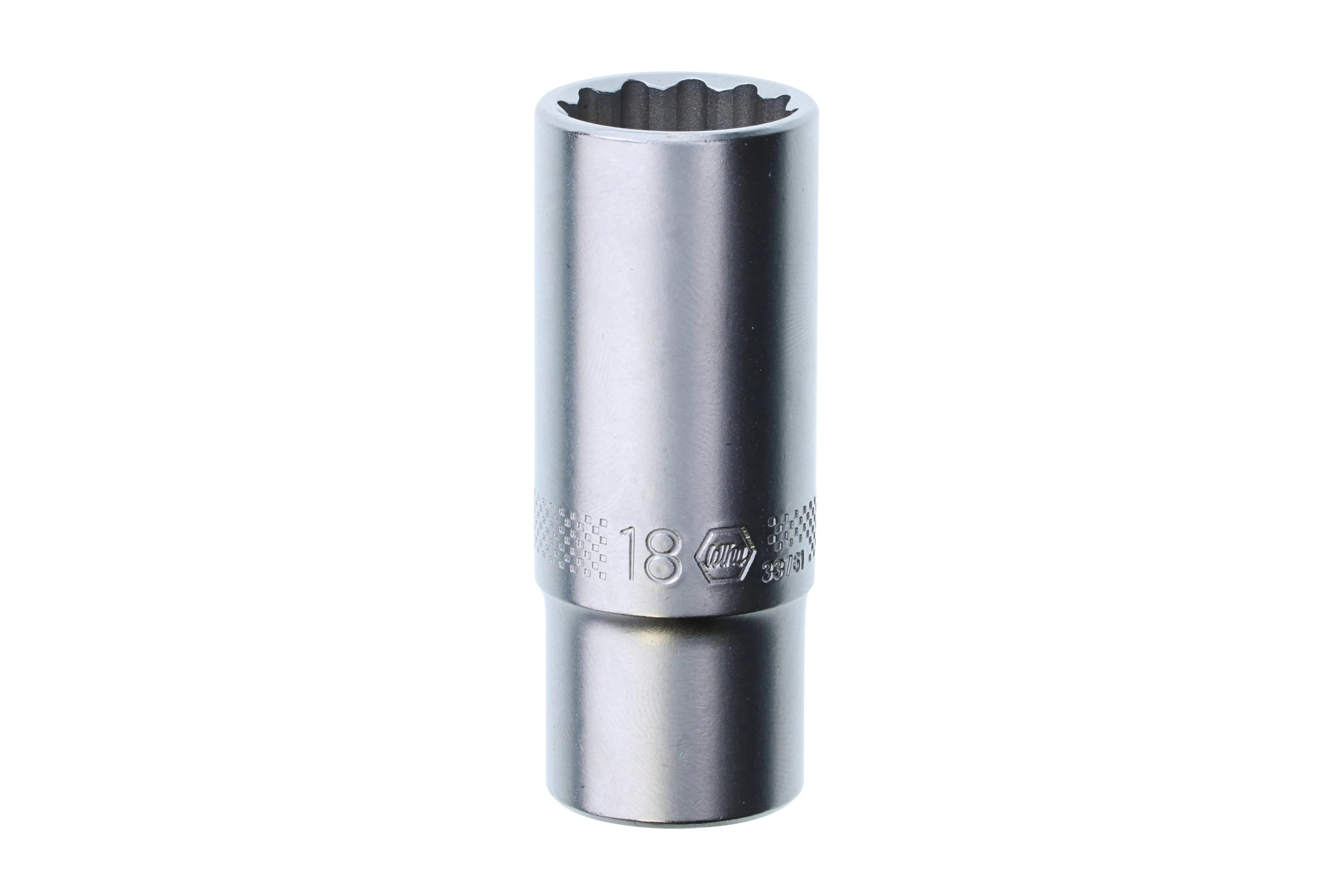 Wiha 33761, 3/8" Drive Deep Socket, 12 Point, 18.0mm Wiha
