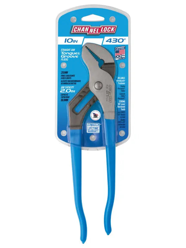 Channellock Straight Jaw Tongue and Groove Plier, 10 in - CL 430 Channellock