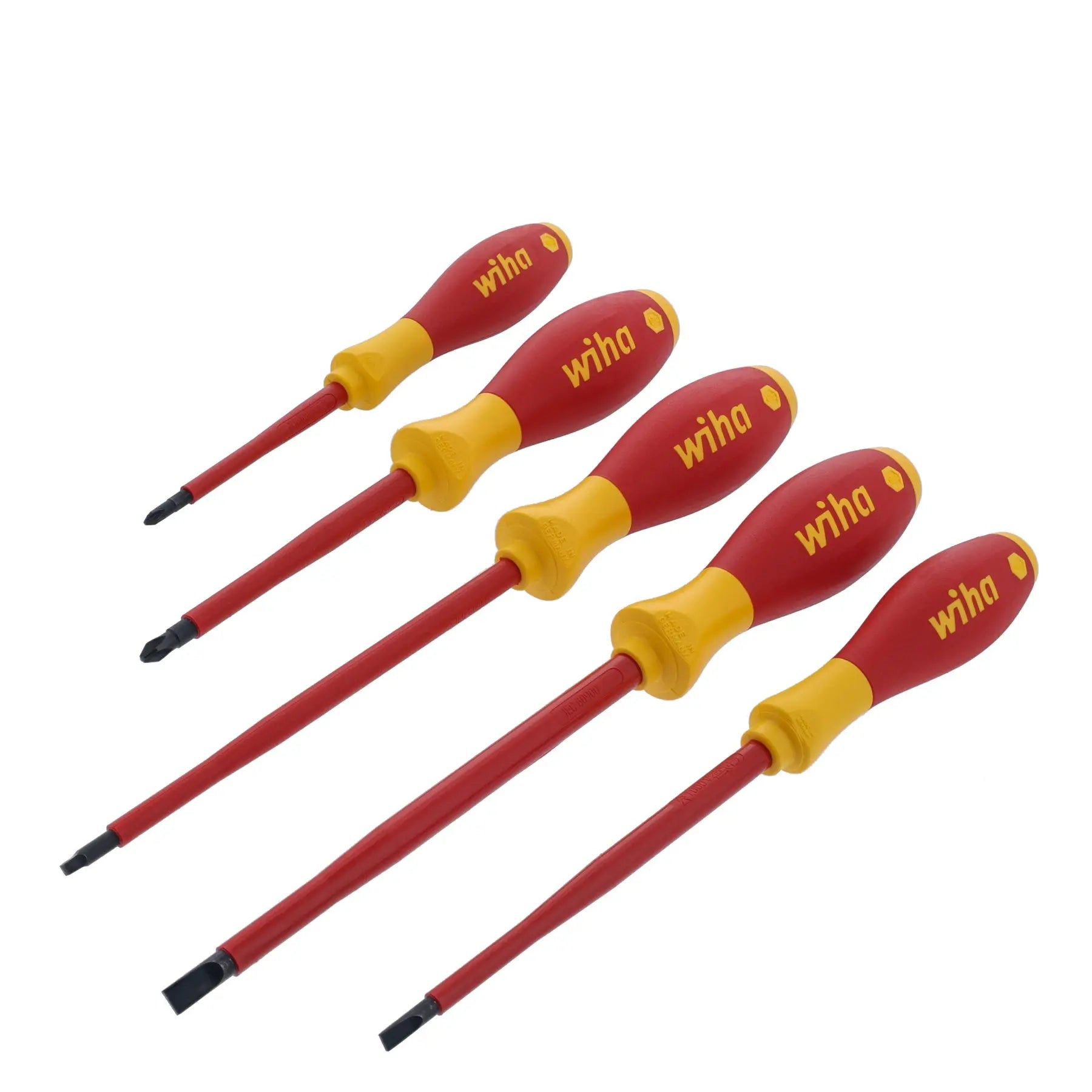 Wiha Set of 5 SoftFinish Insulated Slotted/Phillips/Square Screwdriver - WI 32059 Wiha
