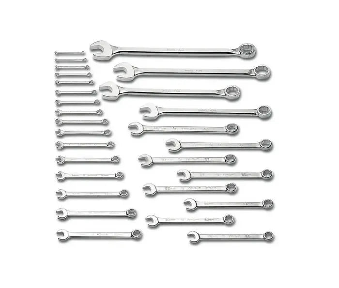 Wright Tool Set of 28 12-Point Metric Satin Combination Wrench, 6 to 50mm - WT 760 Wrench Set Wright Tool