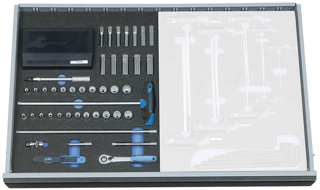 Gedore Set of 67 1/4 in Socket Wrench Assortment with Check Tool Module - GD 2016478 Gedore