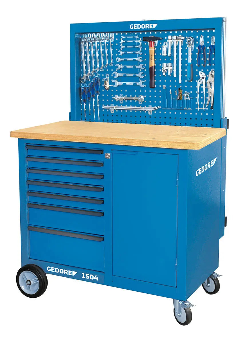 Gedore BR 1504 0511 LH Workbench with rear panel + hook assortment 6623990 Gedore