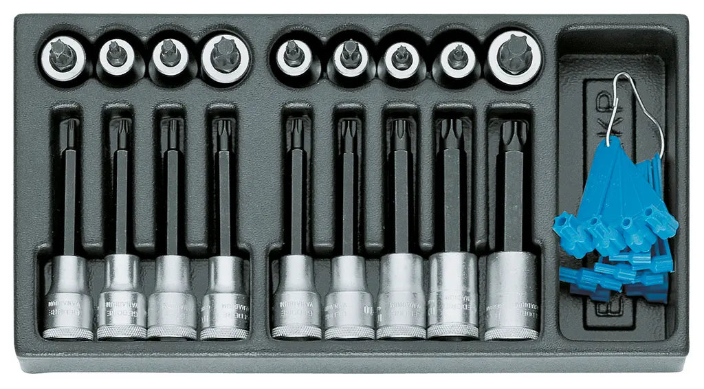 Gedore Set of 19 1/2 in Screwdriver Bit Socket with 1/3 ES Module - GD 1402226 Gedore
