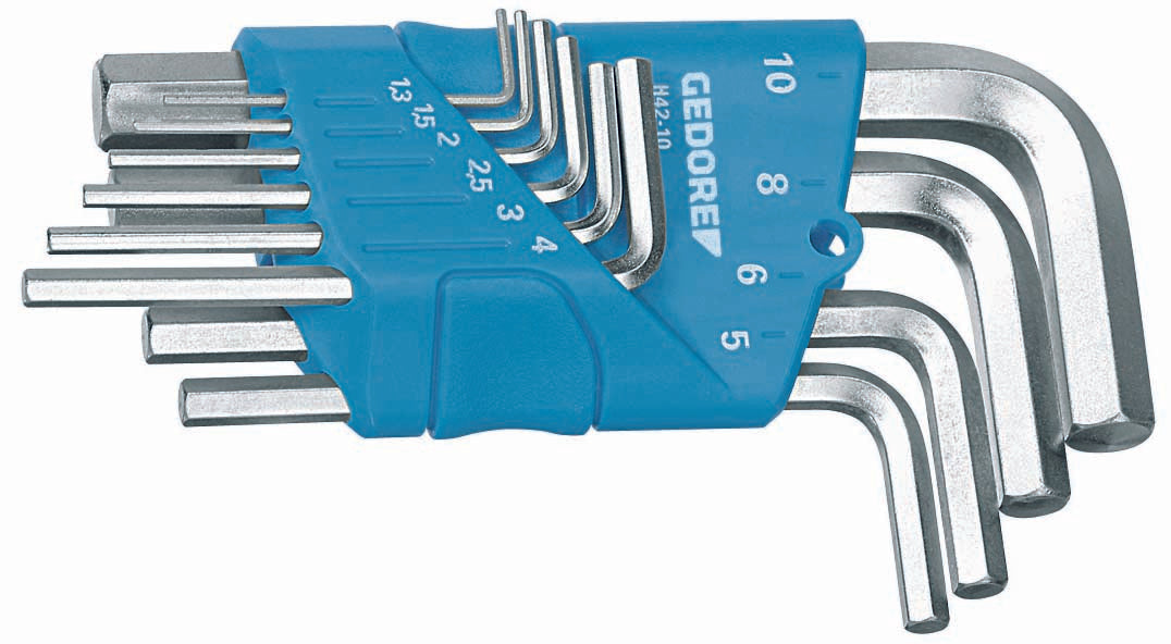 Gedore H 42-10 Hexagon Allen key set in holder 10 pcs 1.3-10 mm 1505408