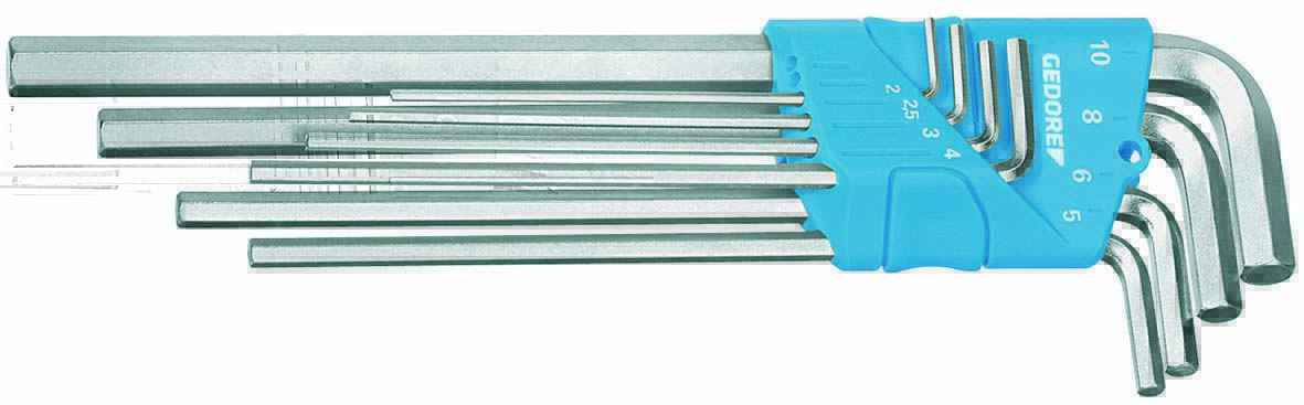 Gedore H 42 EL-88 A Hexagon Allen key set long, in holder 8 pcs AF 1543555