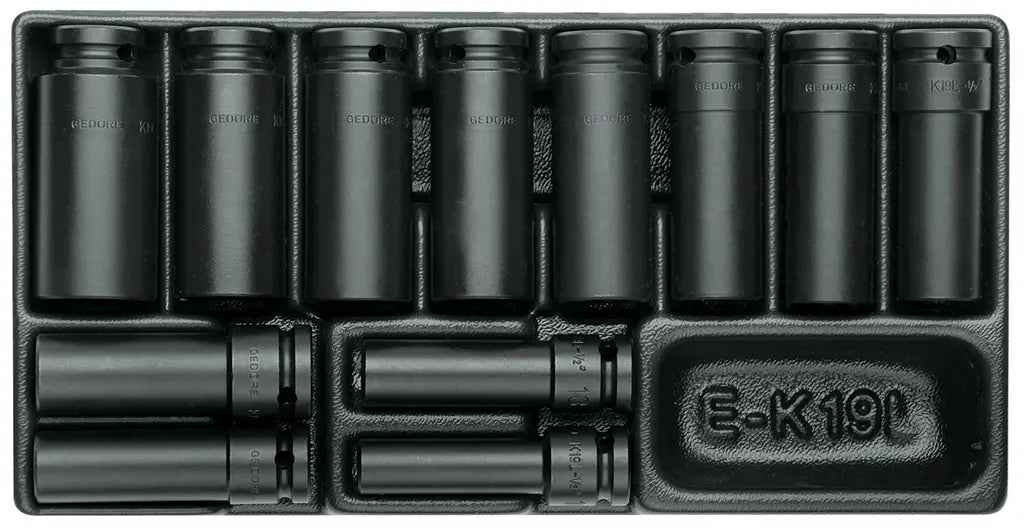 Gedore Set of 12 1/2 in Power Screwdriver Socket with 1/3 ES Module - GD 1640836 Gedore