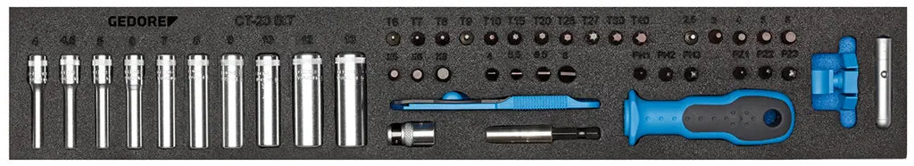 Gedore Set of 45 1/4 in Socket Wrench Assortment with CT Module - GD 1733419 Gedore