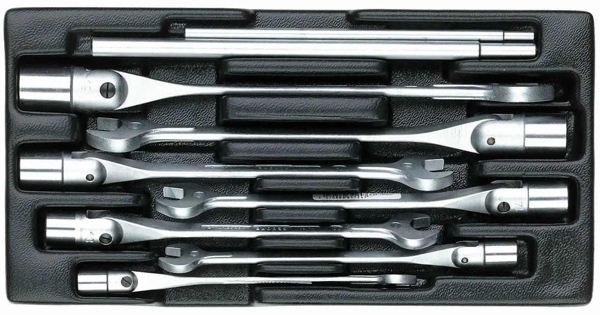 Gedore Set of 8 Swivel Head Combination Wrenches with 1/3 ES Tool Module - GD 1813196 Gedore