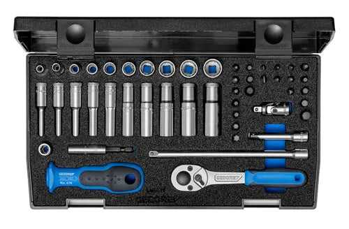 Gedore 1815687 (Series 20 LMU-10) Socket set 1/4" 49 pcs, UD-IN-IS-PH-PZ-TX-XZN 