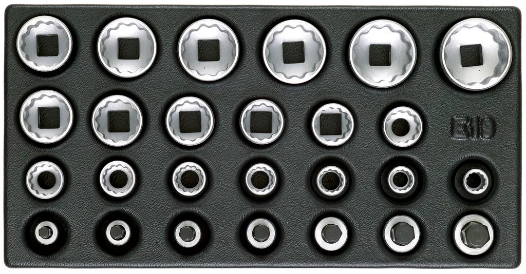 Gedore Set of 26 1/2 in UD Profile Socket Wrench Insert with 1/3 ES Module - GD 1899694 Gedore