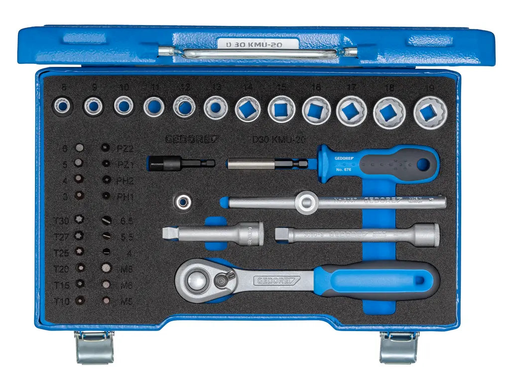 Gedore Set of 40 3/8 in Socket Wrench, IN-IS-PH-PZ-TX-XZN - GD 1973347 Gedore