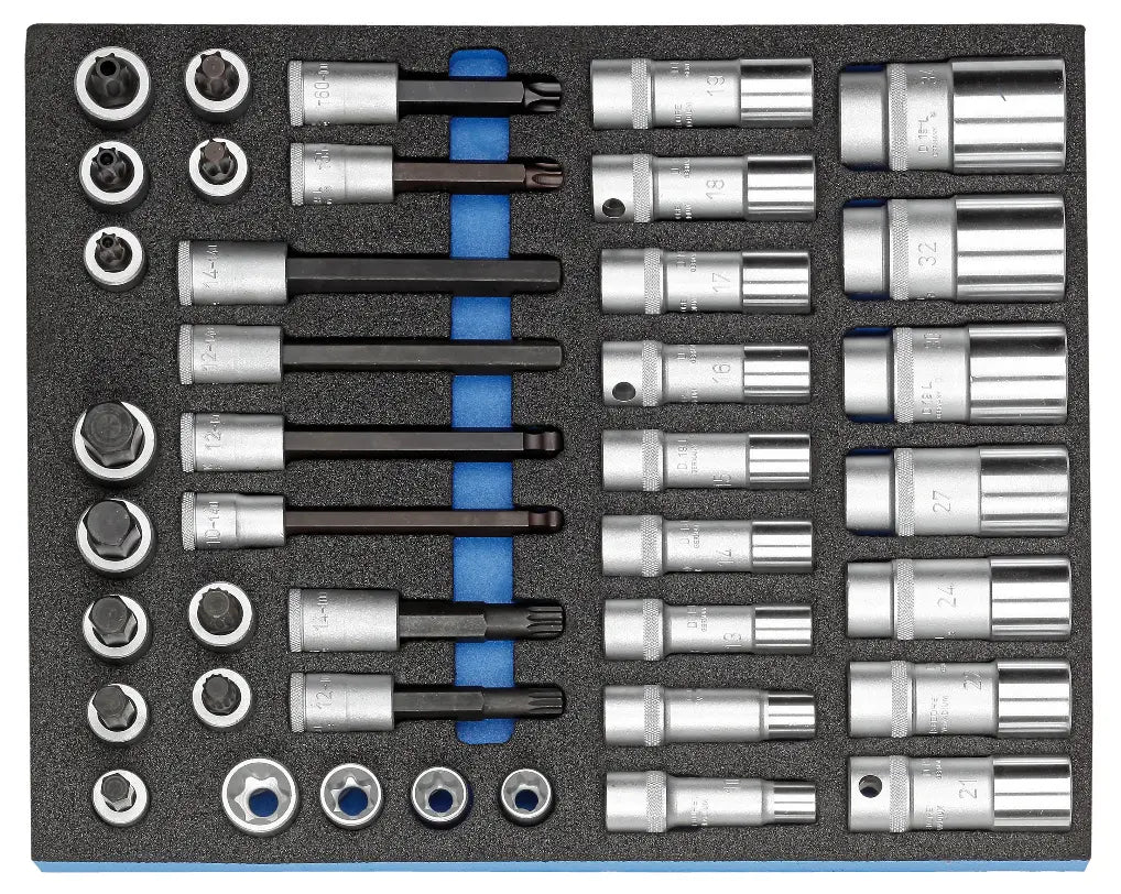 Gedore Set of 40 1/2 in Socket Wrench Assortment with Check Tool Module - GD 2016516 Gedore