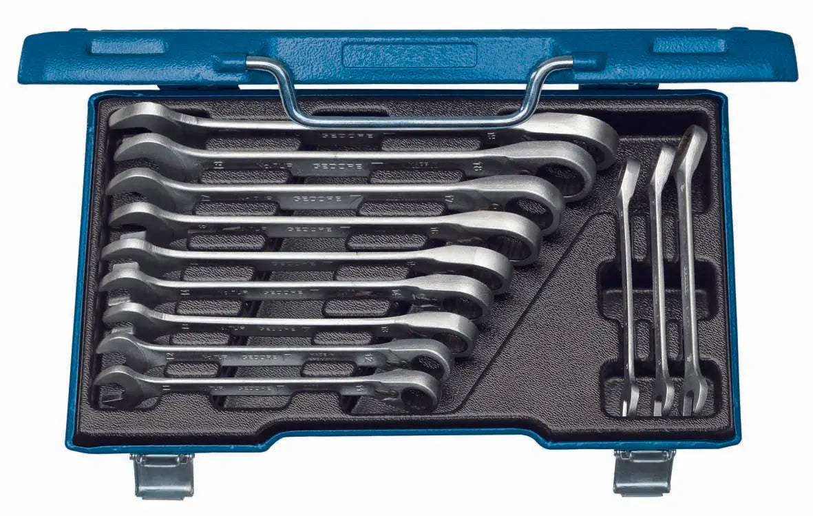 Gedore Rachet Set Gedore 2297418, Combination ratchet spanner set, reversible 12 pcs 8-19 ...