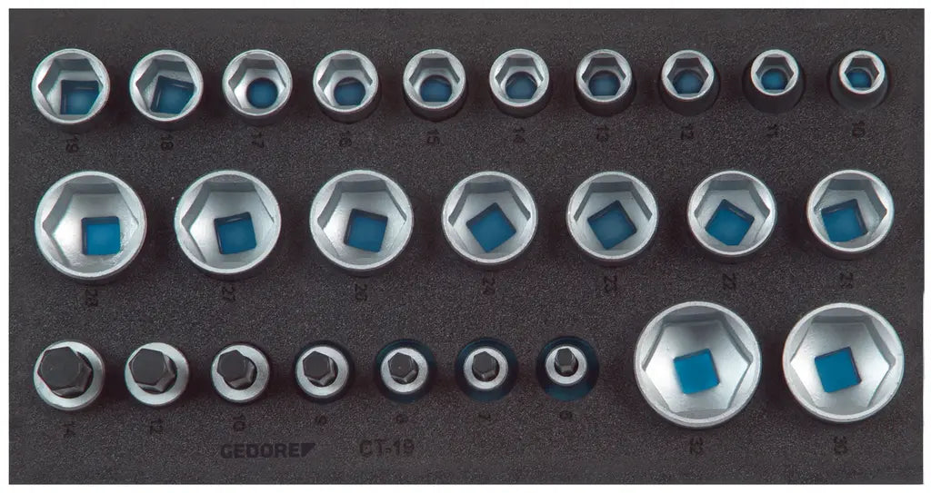 Gedore Set of 26 1/2 in 6-Point Socket Wrench Insert with CT Module - GD 2308908 Gedore
