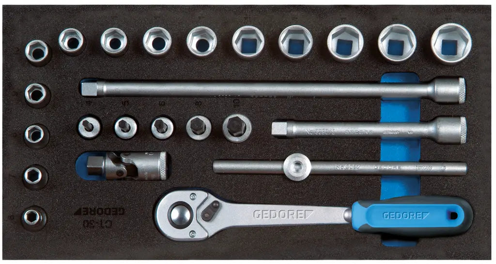 Gedore Set of 24 3/8 in Socket Wrench Assortment with CT Module - GD 2308975 Gedore
