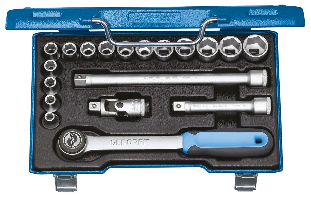 Gedore Set of 19 1/2 in Hexagon Socket Wrench, 8 - 24mm - GD 2682842 Gedore