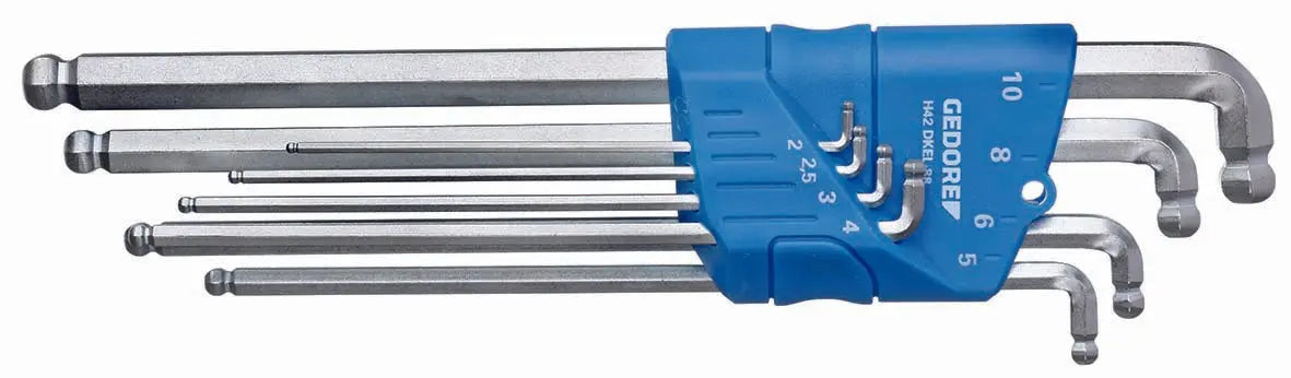 Gedore H 42 DKEL-88 Hexagon Allen key set XL, double ball end in holder 8 pcs 2-10 mm 2797186 Gedore