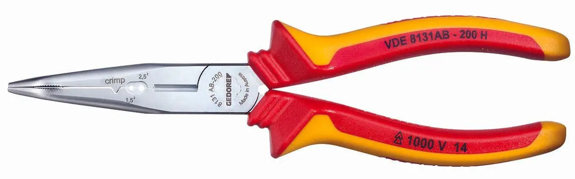 Gedore VDE 8131 AB-200 H VDE Multiple pliers with VDE insulating sleeves, angled pattern 2910845 Gedore