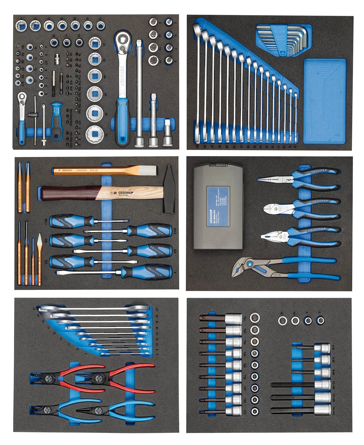Gedore TS-190 Tool assortment in CT modules, 190 pieces 2956527 Gedore