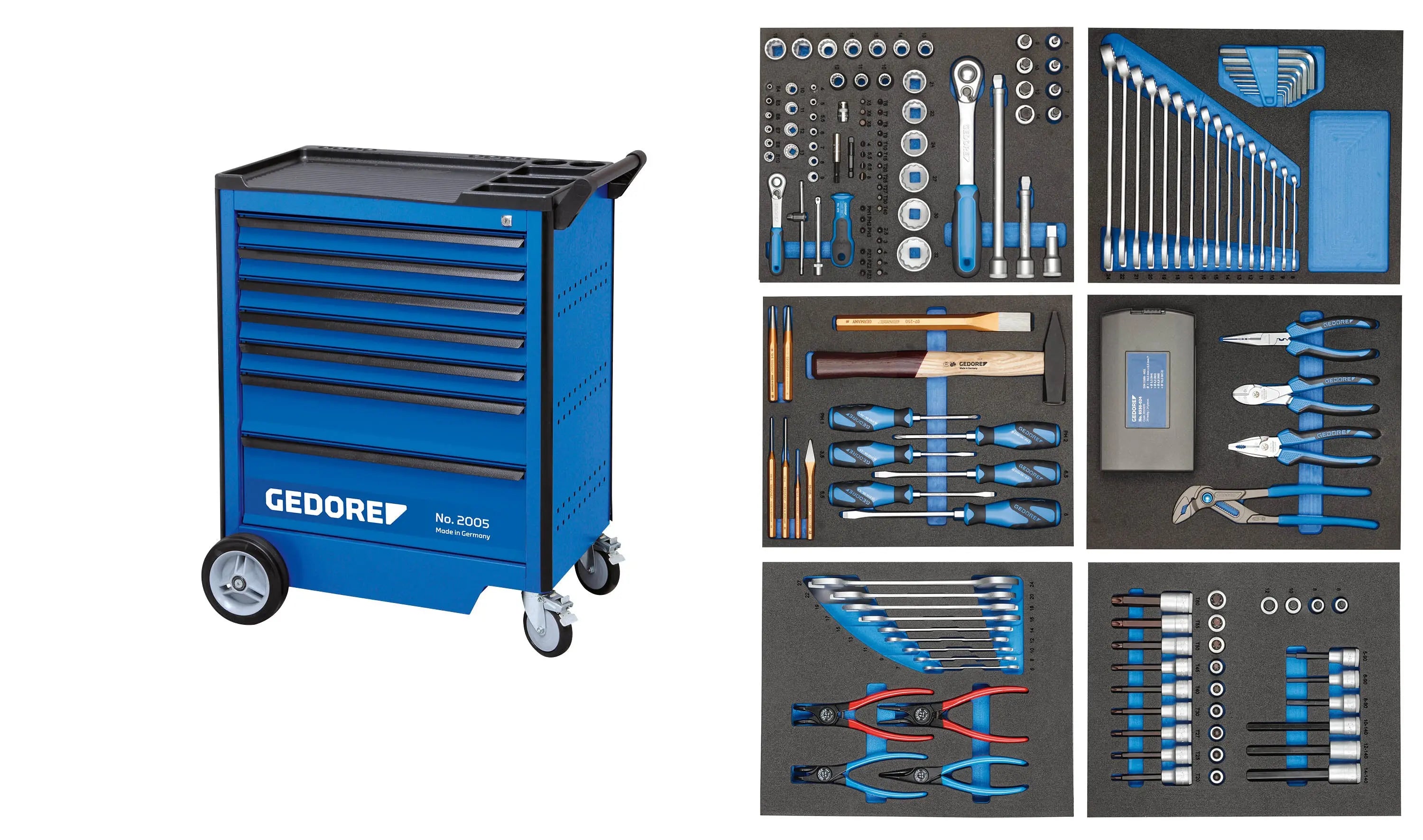 Gedore 2005-TS-190 Tool Trolley with assortment 2980290 Gedore