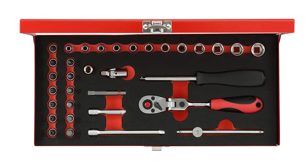 Gedore Set of 33 1/4 in Socket Wrench, 4 - 13mm - GD 3300004 Gedore