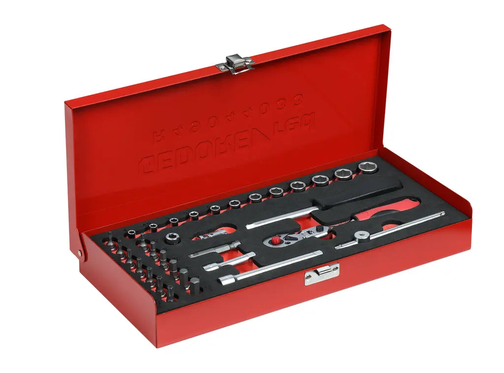 Gedore Set of 33 1/4 in Socket Wrench, 4 - 13mm - GD 3300004 Gedore