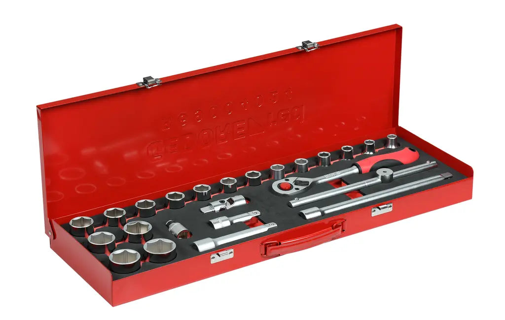 Gedore Set of 24 1/2 in Socket Wrench, 10 - 32mm - GD 3300006 Gedore