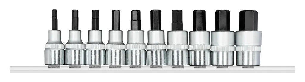 Gedore Set of 10 1/2 in Screwdriver Bit Socket on Connector Strip, 5 - 17mm - GD 3300023 Gedore
