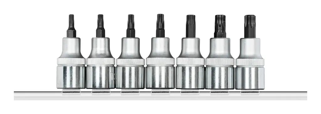 Gedore Set of 7 1/2 in Torx Screwdriver Bit Socket on Connector Strip - GD 3300029 Gedore