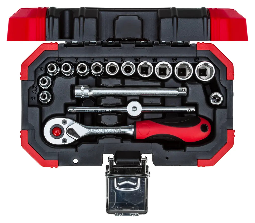 Gedore Set of 16 1/4 in Socket Wrench, 4 - 13mm - GD 3300050 Gedore