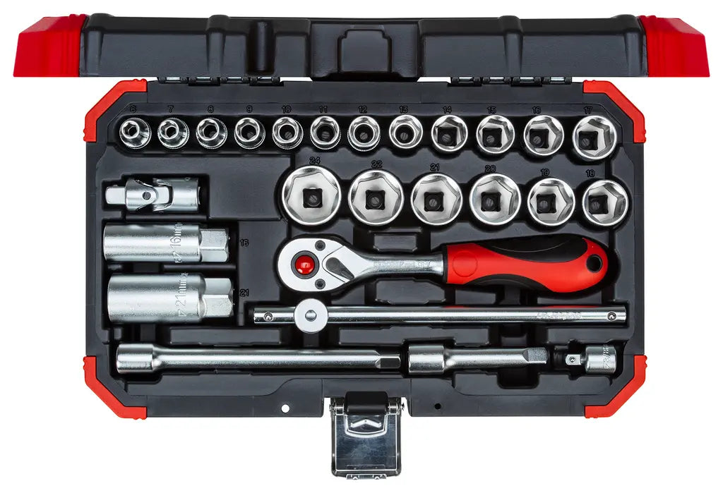 Gedore Set of 26 3/8 in Socket Wrench, 6 - 24mm - GD 3300053 Gedore