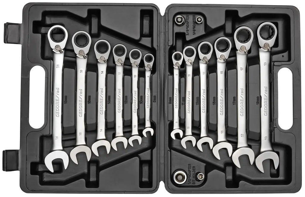 Gedore Set of 16 Combination Ratchet Wrench, 8 - 19mm - GD 3300060 Gedore