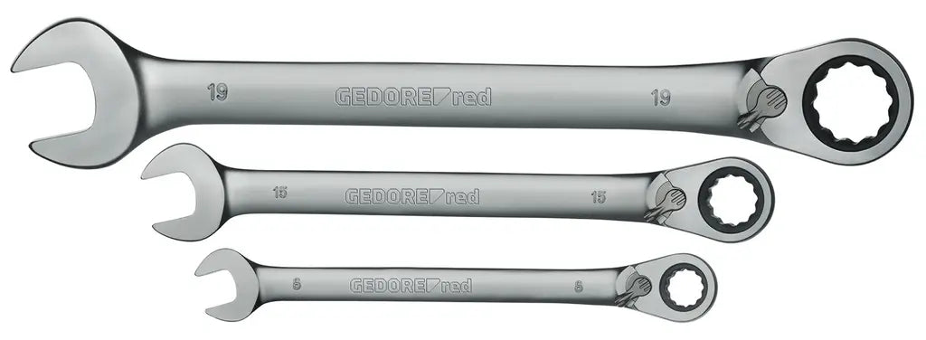 Gedore Set of 12 Combination Ratchet Wrench, 8 - 19mm - GD 3300873 Gedore