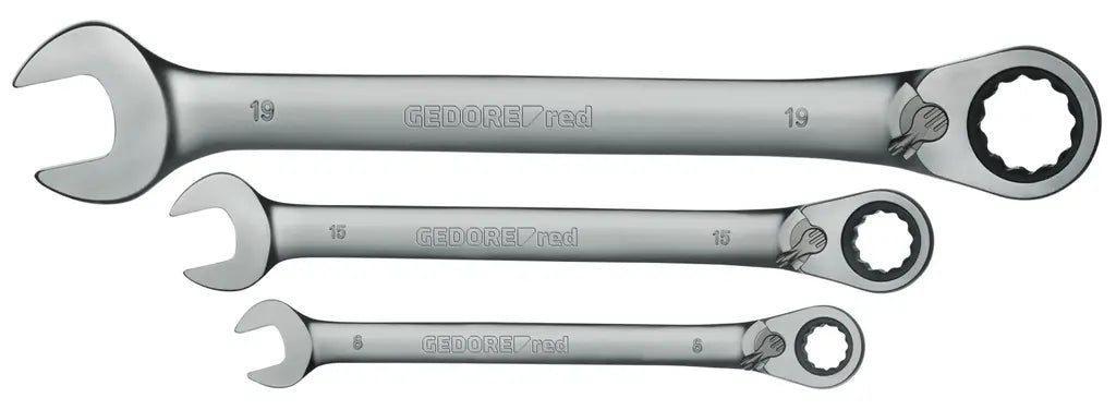 Gedore Set of 12 Straight Combination Ratchet Wrench, 8 - 19mm - GD 3300850 Gedore