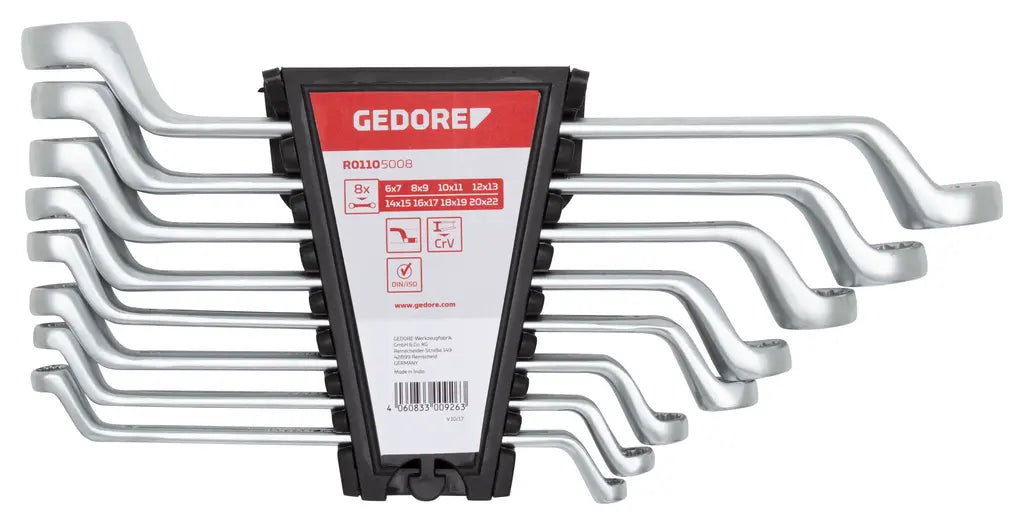 Gedore Set of 8 Double Ring Wrench, 6 - 22mm - GD 3300926 Gedore