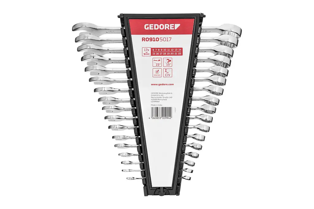 Gedore Set of 17 Ring Jaw Combination Wrench, 6 - 22mm - GD 3300994 Gedore